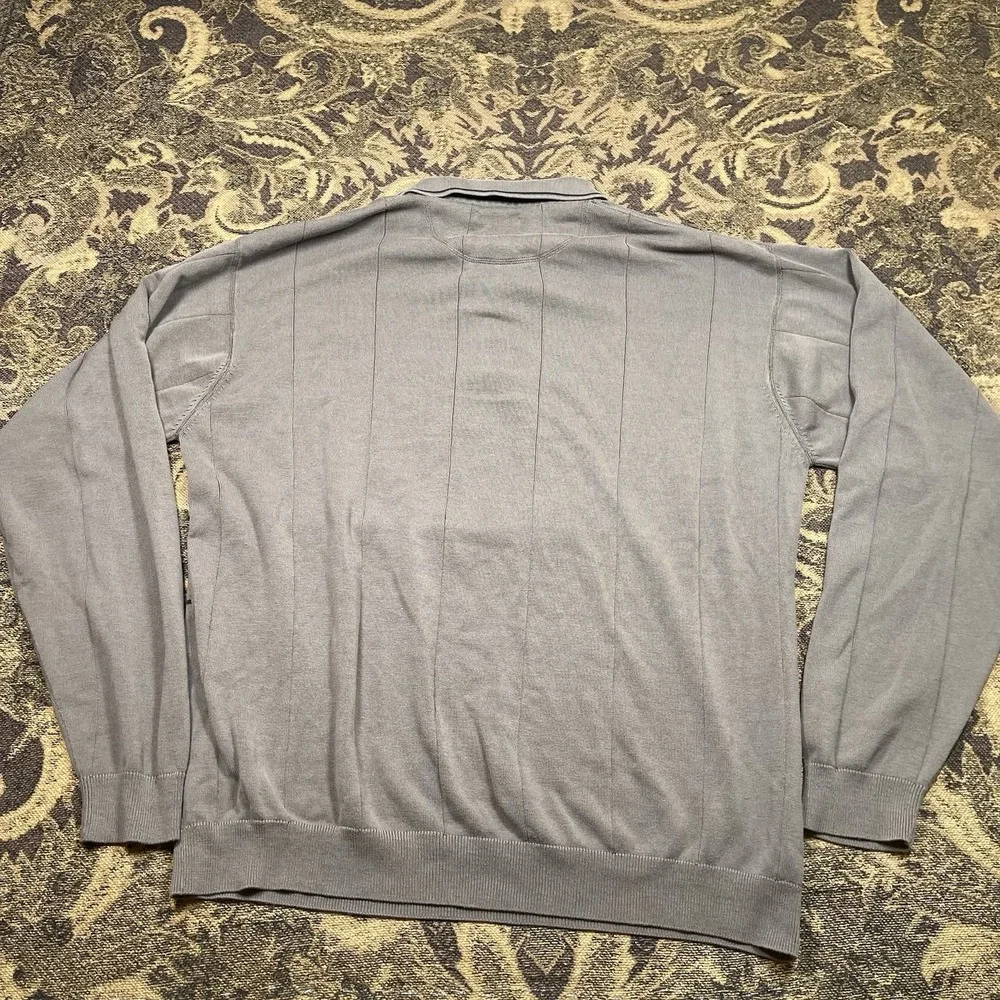 VTG Bungalow Brand Sweater Mens L Brown 1/4 Pullover Long Sleeve Silk Blend